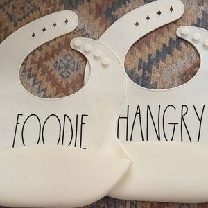 Rae Dunn Cream Silicone Baby Bibs Set